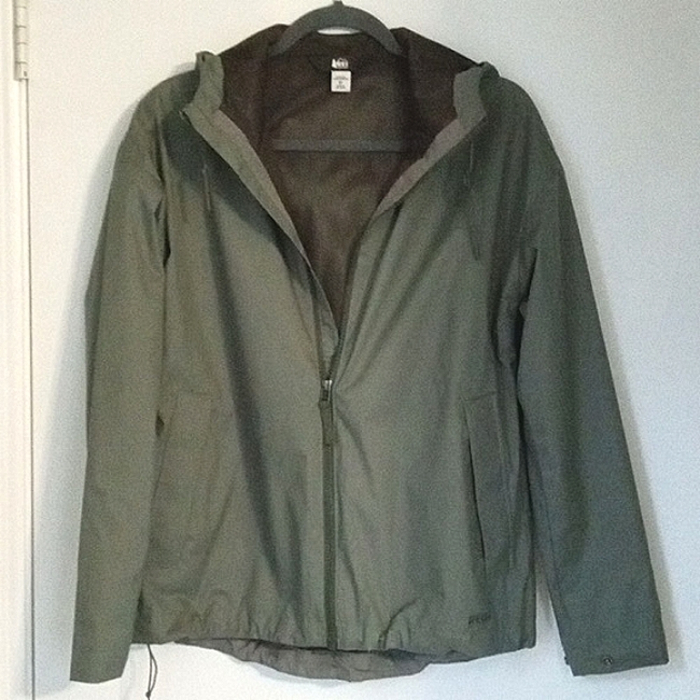 REI Coop Olive Adult Hooded Rain Jacket